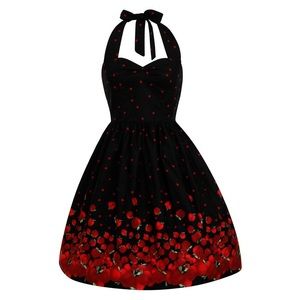 Halter Red Apple Rockabilly Dress